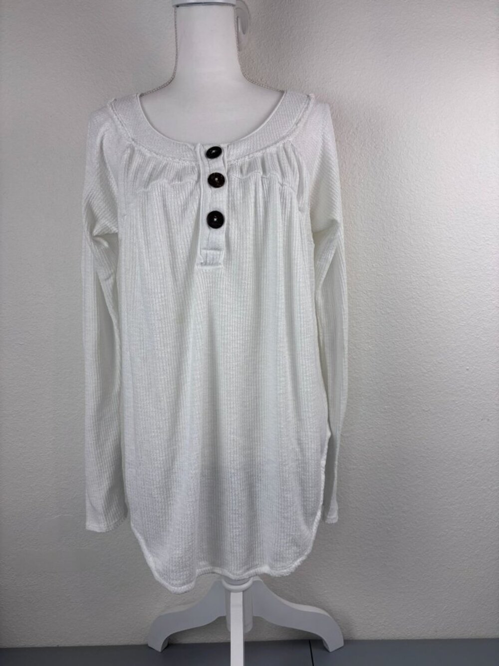 We‎ the Free women's large ivory must have henley tunic top boho cottagecore